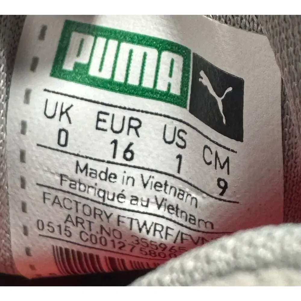 Puma Size 1C Suede Classic Crib Slip On Infant Pink/Teal Sneakers Kinder Fit